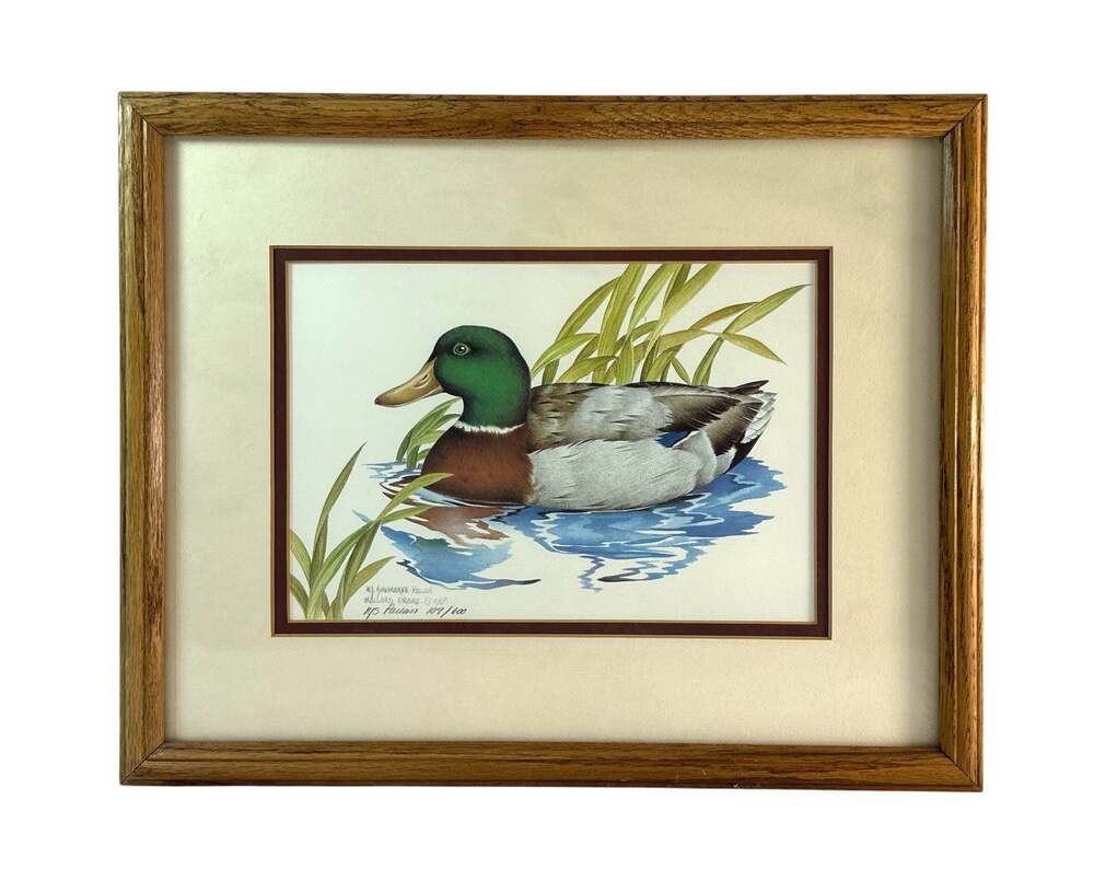 Nancy Shumaker Pallan Mallard Drake Duck Signed Limited Edition Lithograph 1985
